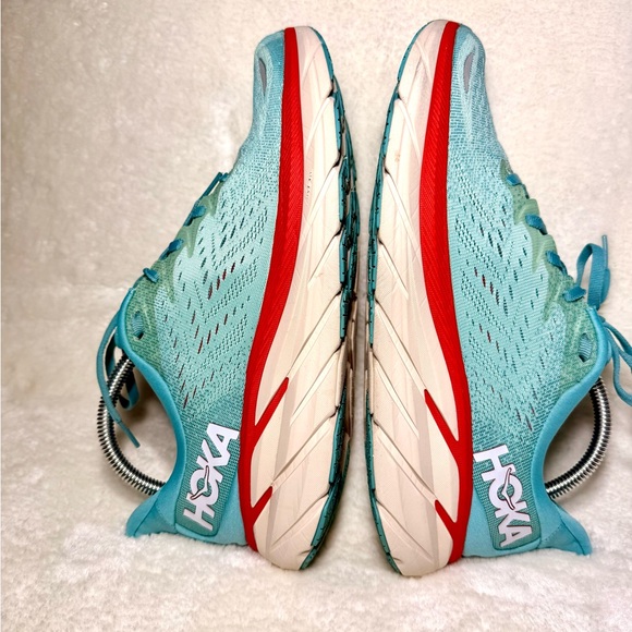 Hoka Shoes - Hoka One One Clifton 8 Athletic Running Shoes Aqua Blue Women's Size 10B